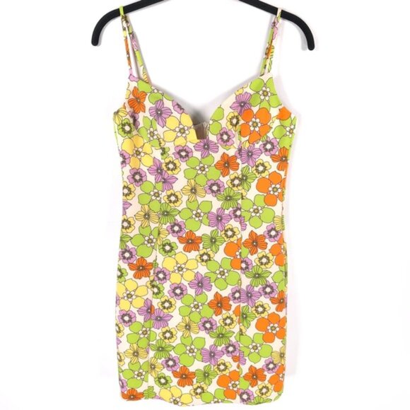 ZARA Women’s Multicolor Floral Sweetheart Neck Sexy Mini Dress 8342/370 SMALL - Picture 1 of 16